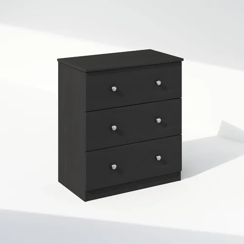 Vista 3 de Furinno Frans Mesa consola de diseño simple con 3 cajones para entrada, sala de estar, americano