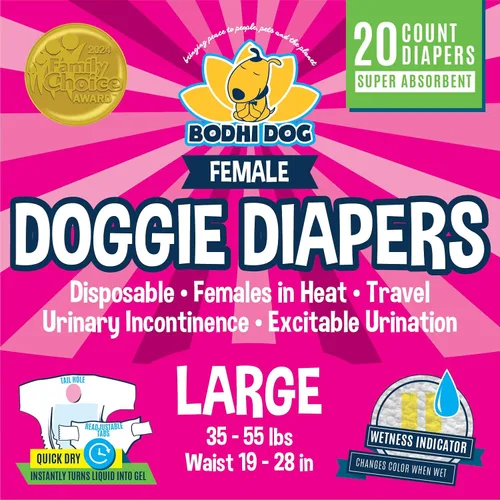 Vista 7 de Bodhi Dog Pañales desechables para perras, pañales súper absorbentes para el ciclo de calor de la hembra, ajuste ajustable, para entrenamiento