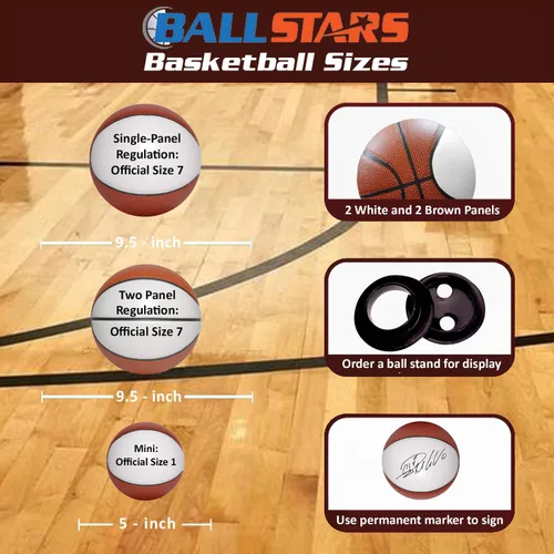 Vista 6 de Baloncesto personalizado de tamaño reglamentario Panel individual Pelota grande oficial de tamaño 7 para entrenador, papá, cualquier fan