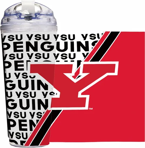 Vista 122 de Rico Industries Taza acrílica NCAA estándar de 24 onzas con tapa con bisagra, taza de doble pared oficialmente licenciada con pajita