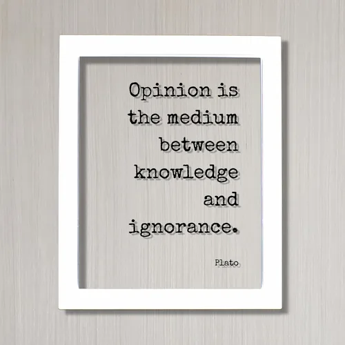 Vista 2 de Plato - The Republic - Floating Quote - Opinion is the medium between knowledge and ignorance - Education Teacher Professor Learning Teaching