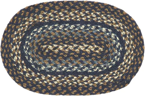 Vista 3 de Colección Denim Premium Trenzado Estilo primitivo, rústico, campestre, de granja Yute/algodón 30 días sin riesgo Alfombra de acento/tapete