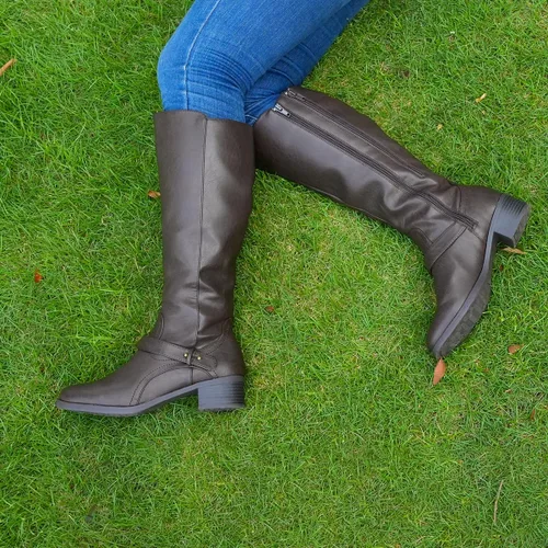 Vista 4 de Hawkwell Botas de equitación hasta la rodilla con cremallera doble para mujer