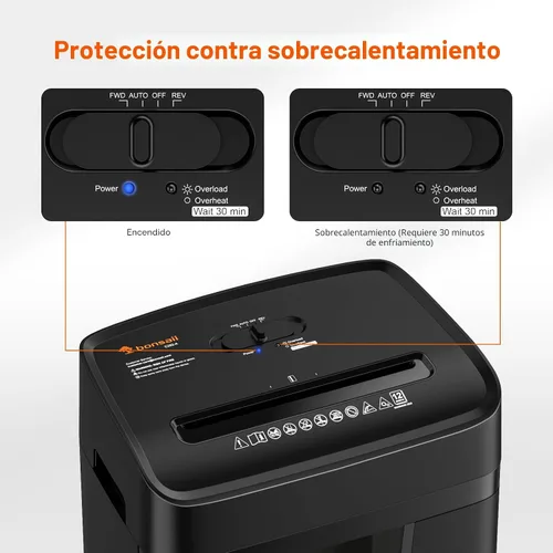 Vista 7 de Bonsaii Trituradora de papel resistente de corte cruzado de 12 hojas para Negro