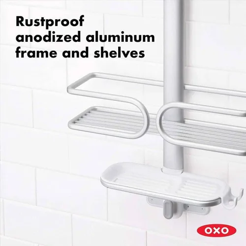 Vista 7 de OXO Good Grips - Carrito de ducha de aluminio de 3 niveles
