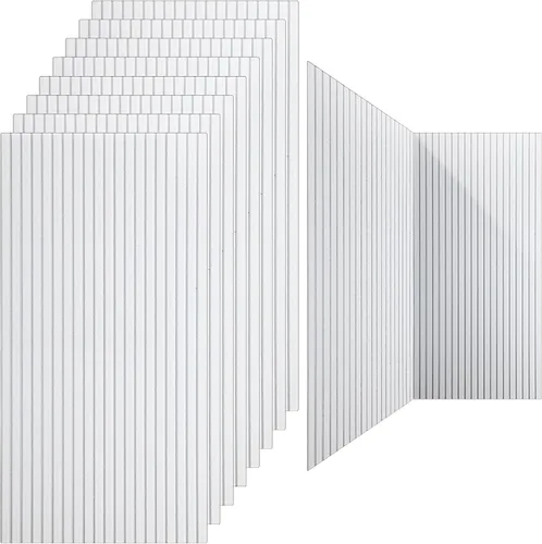 Vista 10 de Paquete de 10 paneles acústicos de pared de 47 x 24 pulgadas, grandes paneles autoadhesivos de absorción de sonido para el hogar, dormitorio, sala