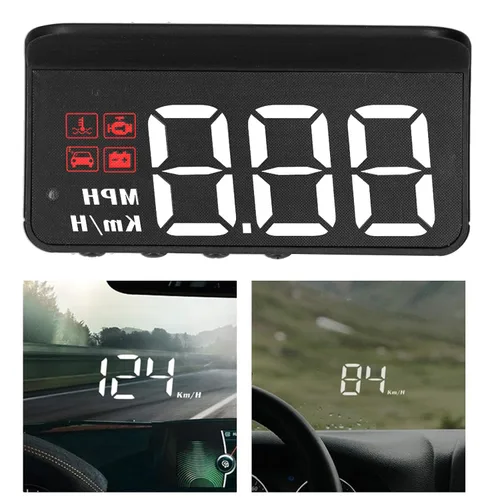 Vista 5 de OBD2 HUD, coche HUD velocímetro pantalla parabrisas proyector multifunción indicador alarma fatiga conducción recordatorio