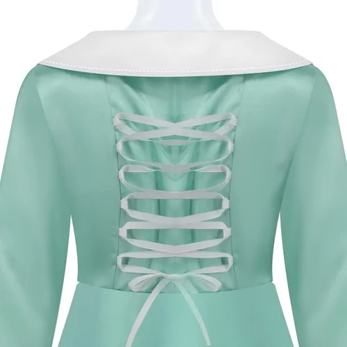 Vista 6 de PAINEOMN Vestido de princesa para mujer, disfraz de princesa de Halloween, cosplay, corona, aretes, guantes, traje de disfraz para adultos