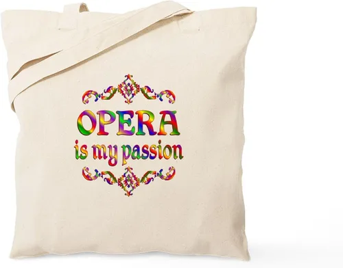 Vista 7 de CafePress Acerca de Opera Tote Bag Bolsa de compras reutilizable de lona beige natural