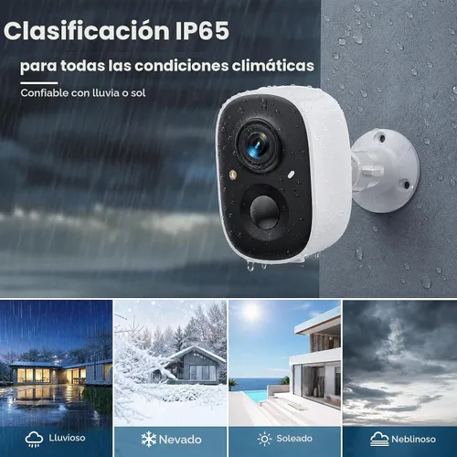 Vista 6 de 2K Security Cameras Wireless Outdoor,WiFi Cameras for Home Security White-2pack