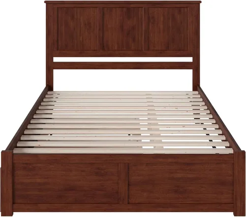 Vista 11 de AFI, Madison - Cama de plataforma Queen con pie de cama y cama nido Twin XL, nogal Nuez