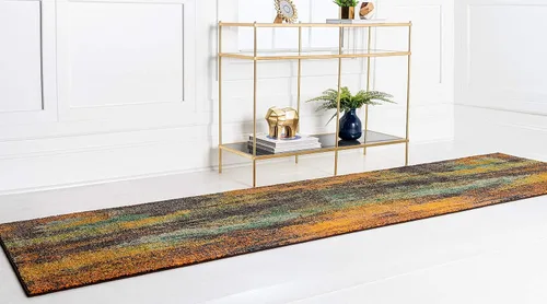 Vista 5 de Unique Loom Jardin Collection - Alfombra para múltiples áreas, abstracta, vibrante., Polipropileno, Multicolor / naranja