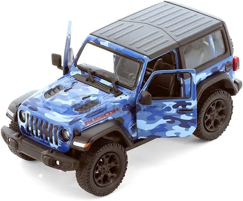 Vista 13 de KiNSMART - Vehículo de juguete modelo Jeep Wrangler Rubicon todoterreno 4x4 de 5 pulgadas, escala 1:34, réplica de coche de metal fundido