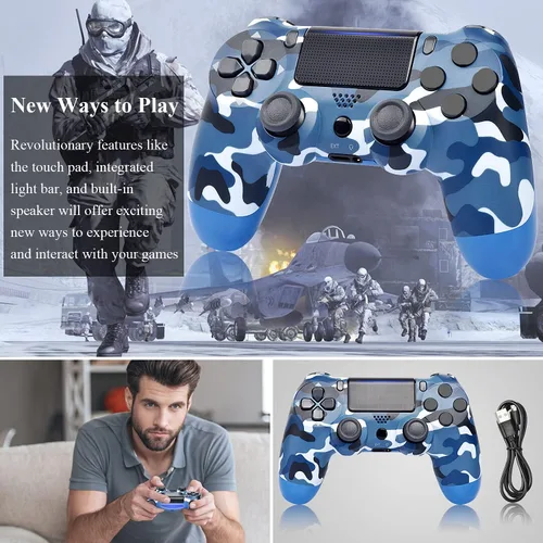 Vista 3 de YU33 Remote for PS4 Controller, Wireless Gamepad Work for Playstation 4 Controllers, Game Control for PS4 Controller Pro with Joystick, Pa4
