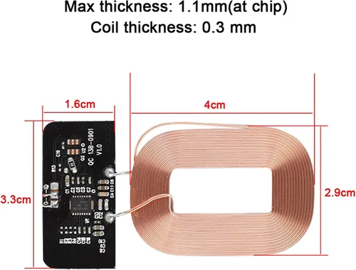 Vista 7 de Módulo receptor de carga inalámbrica, transmisor de bricolaje certificado Qi con protección de seguridad, compatible con todos los teléfonos Qi