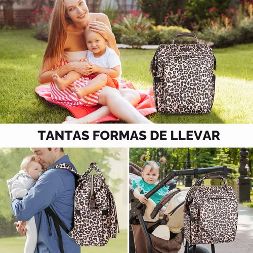 Vista 7 de LitBear Mochila para pañales, elegante y de gran capacidad, multifunción