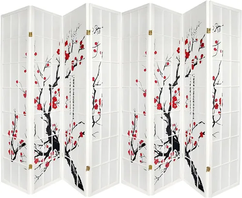 Vista 12 de Legacy Decor Biombo de 4 paneles para habitación con diseño de ciruelo en flor. Privacy Screen, Plum Blossom, Authentic Japanese Shoji Style, Real
