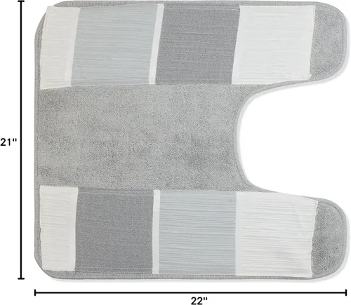 Vista 4 de Popular Bath Modern LINE, alfombra de contorno, gris