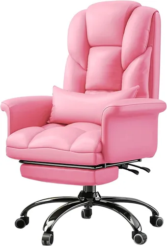 Vista 10 de Ergonomic Office Chair with Footrest, High Back PU Leather Executive Computer Chair with 135° Backrest and Lumbar Support for Home Desk Task, Easy