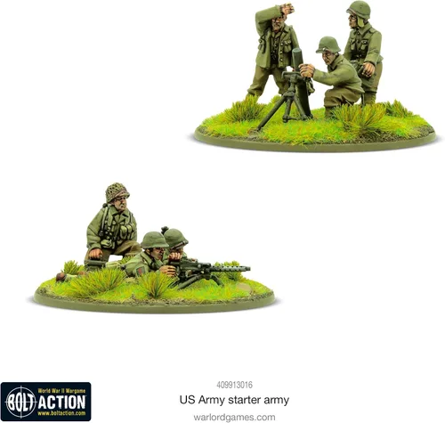Vista 7 de Warlord Bolt Action Ejército de iniciación del ejército estadounidense 1:56 WWII Kit de modelo de plástico de guerra militar, pequeño