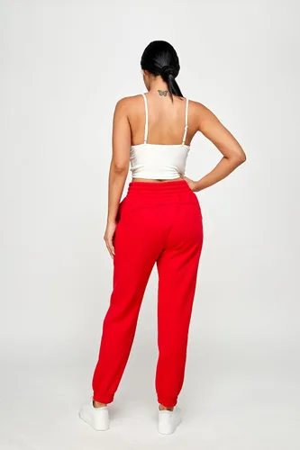 Vista 42 de IUUI Pantalones deportivos de cintura alta para mujer, con bolsillos, de algodón, holgados, atléticos