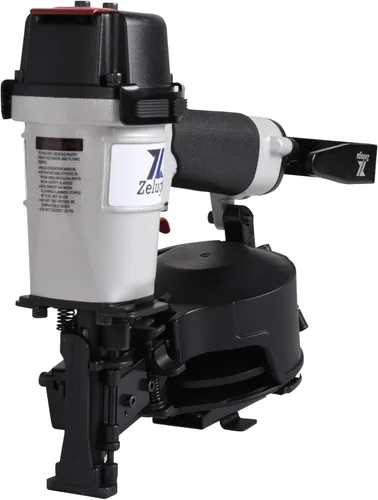 Vista 2 de Zeluga 28-145 Clavadora neumática de bobina para techos de 15 grados con capacidad de carga de 120 piezas. Kit de clavadora de bobina con protección