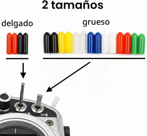 Vista 2 de 18 piezas de interruptor antideslizante cubierta de goma para Radiomaster TX16s Jumper T16 T18 FrSky X9D QX7 Flysky Spektrum DX8e NX8 Radiolink