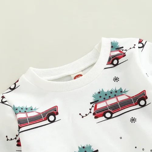 Vista 4 de Conjunto de sudadera de calabaza y pantalón para bebé y niño, de manga larga