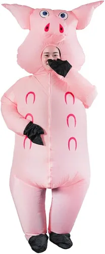 Vista 6 de Disfraz inflable de Halloween de koala de cebra panda gigante cerdo rosa árbol de Navidad divertido disfraz para adultos y fiestas de cosplay