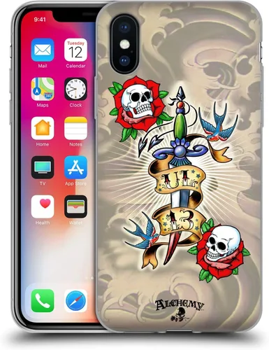 Vista 60 de Head Case Designs Funda de gel con licencia oficial de Alchemy Gothic 13 Dagger Illustration [protección de grado militar] compatible con Apple