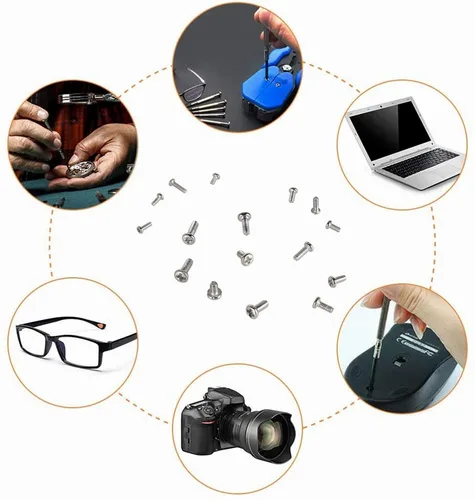 Vista 6 de Kit surtido de tornillos de máquina pequeña Phillips de acero inoxidable M1 M1.2 M1.4 M1.6 M1.7 304, 750