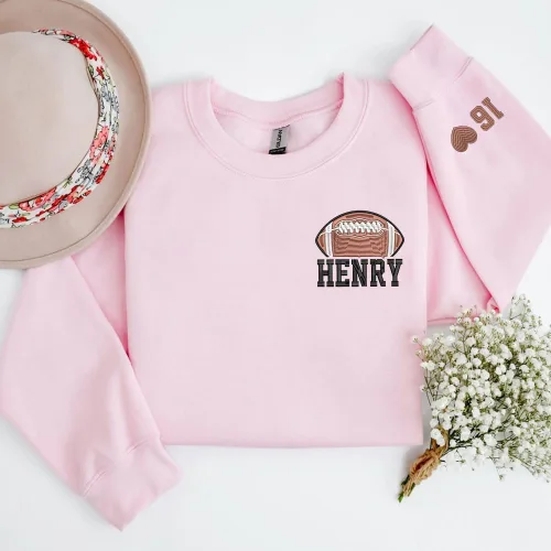 Vista 3 de IZI POD Sudadera bordada de fútbol personalizada, sudadera de fútbol para mujer, amante del fútbol sweatshir