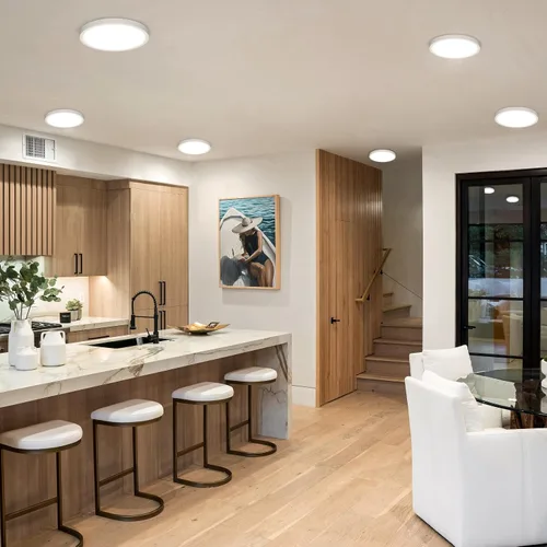 Vista 5 de Paquete de 2 lámparas LED de techo empotradas, 3000K-4000K-6500K y equivalente a 100W, lámpara de techo empotrada moderna para cocina de 15W