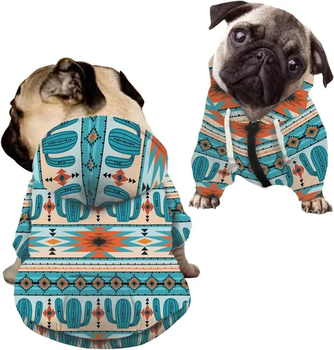 Vista 34 de Howilath Sudaderas con la bandera estadounidense para perros medianos, abrigo de invierno con diseño de pata de cachorro, ropa cálida con capucha