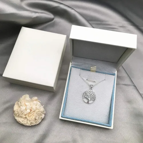 Vista 6 de Agvana Collar de plata de ley regalos para el día de San Valentín para su familia árbol de la vida collar con colgante para mujer joyería delicada