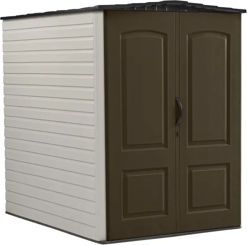 Vista 5 de Rubbermaid - Cobertizo grande de resina resistente a la intemperie para exteriores y jardines modelo Roughneck