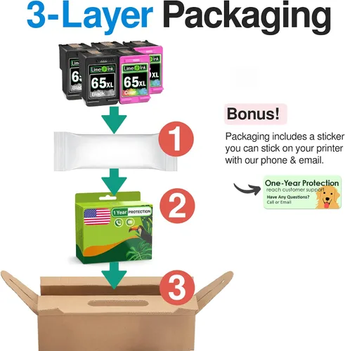 Vista 8 de 65XL - Cartucho de tinta remanufacturado de color negro para HP Ink 65 HP65 XL HP65XL para Envy 5055 5052 5010 5070 5014 Deskjet 3755 3772 2600 3752