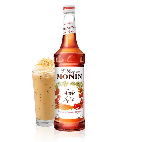 Vista 6 de Monin - Jarabe de mantequilla de manzana con caramelo, sabor a caramelo mantecoso y manzana cocida, sabores naturales, ideal para lattes calientes