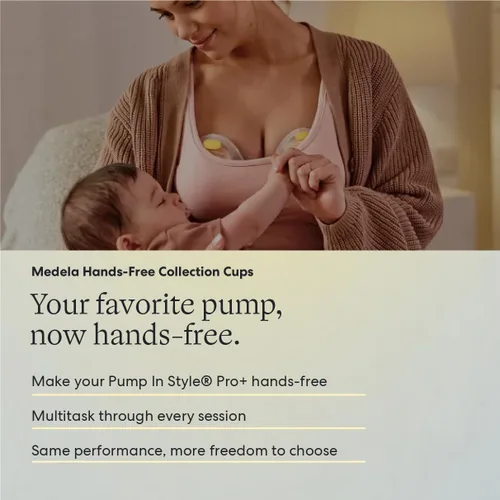 Vista 5 de Vasos de colección manos libres Medela, compatibles con los extractores de leche Freestyle Flex, Pump in Style con MaxFlow y Swing Maxi eléctricos