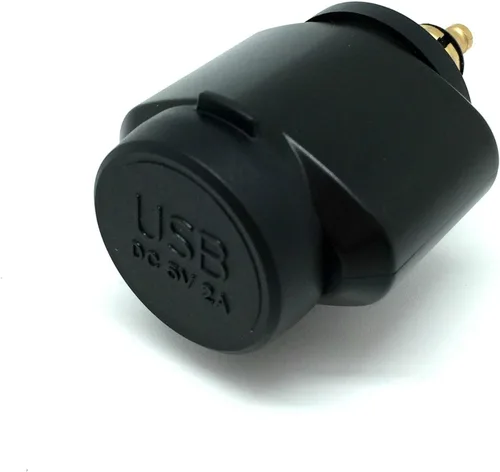 Vista 5 de Cliff Top Cargador USB DIN para motocicleta, adaptador de corriente para motocicleta de 2.1 amperios con enchufe DIN Hella, compatible con BMW
