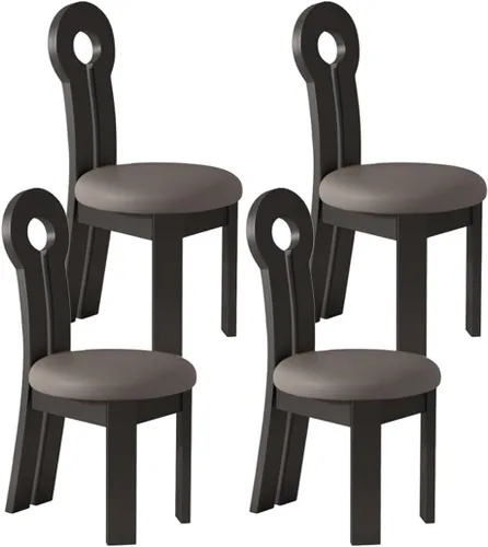 Vista 31 de YVYKFZD Dining Chairs Set, Solid Wood Dining Room Chair, Upholstered Kitchen Chairs, Unique Key-Shaped Living Room Chair, for Offices Bedroom Study