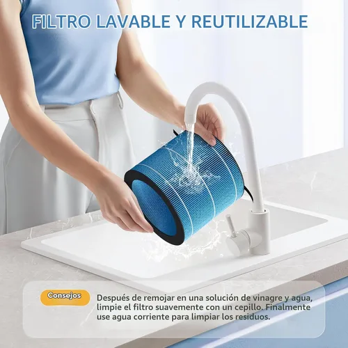 Vista 4 de MIRO PRO Filtro de Humectación Compatible con Purificador de Aire y Humidificador 2-en-1 de Afloia MIRO PRO y KILO PRO, Cortina Húmeda Lavable