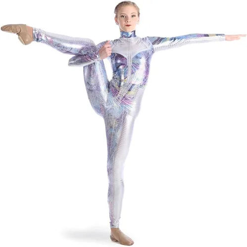 Vista 2 de Alexandra Collection Unitardo de baile de princesa de galaxia metálica para mujer