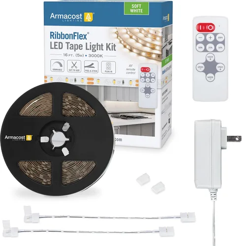 Vista 10 de Armacost Lighting Kit de luz en cinta LED regulable para AC del hogar, blanco cálido suave (1.5M) 424502 2700K blanco cálido 5 m
