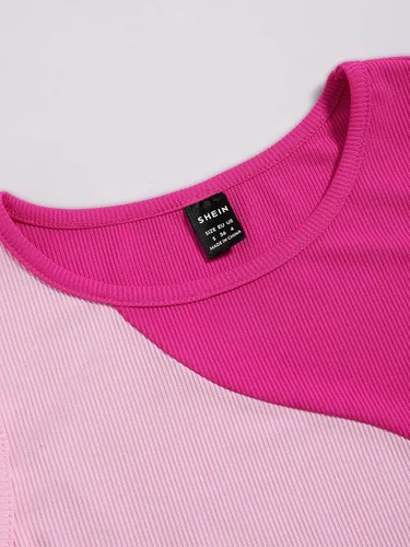 Vista 4 de Verdusa Body de una pieza para mujer, sin mangas, con bloques de color, cuello redondo