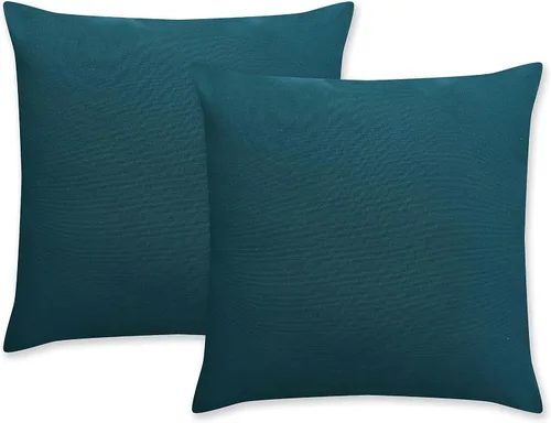 Vista 3 de Craftbot Fundas de almohada decorativas 100% algodón (sólidas), color gris azulado, 16 x 16 pulgadas, paquete de 2 unidades, sin relleno