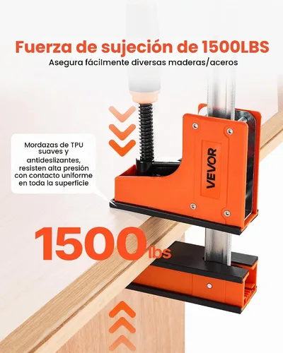 Vista 3 de VEVOR Abrazaderas de barra para carpintería, paquete de 2 abrazaderas paralelas de 24 pulgadas, abrazadera F con límite de carga de 1500 libras