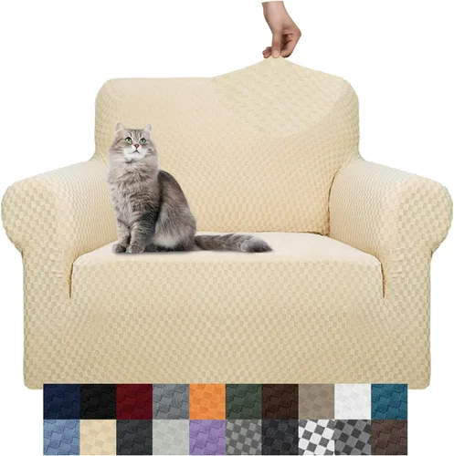 Vista 60 de YEMYHOM Funda para sofá con diseño jacquard de alta elasticidad, funda para silla de sala de estar, a prueba de mascotas, perros y gatos