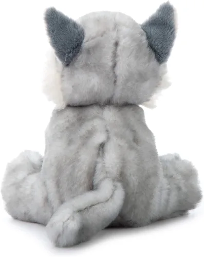 Vista 3 de The Petting Zoo Peluche de lobo, regalos para niños, animales salvajes del zoológico Onez, juguete de peluche de lobo gris de 9 pulgadas