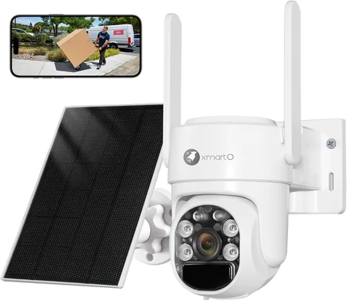 Vista 10 de xmartO Sistema de cámara de seguridad PTZ AI sin cables, kit de 4 cámaras